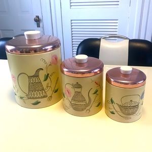 Vintage mcm container canister set Ransburg made in USA mod 1950s 1960s